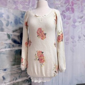 [SOLD] Yuiki Girl Floral Sweater Dress Size S